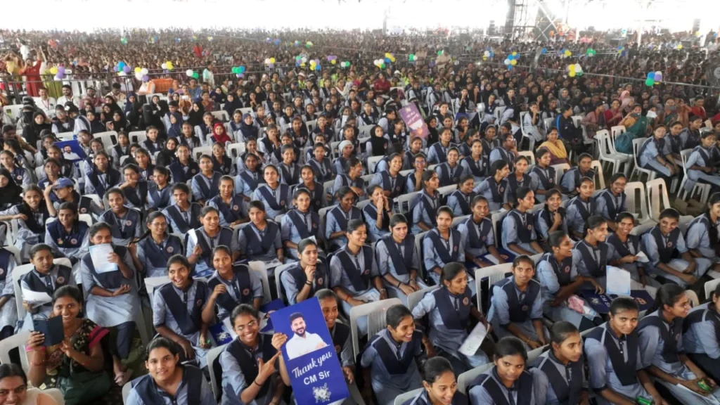 Telangana CM Revanth Reddy Distributes Young India Students KIT