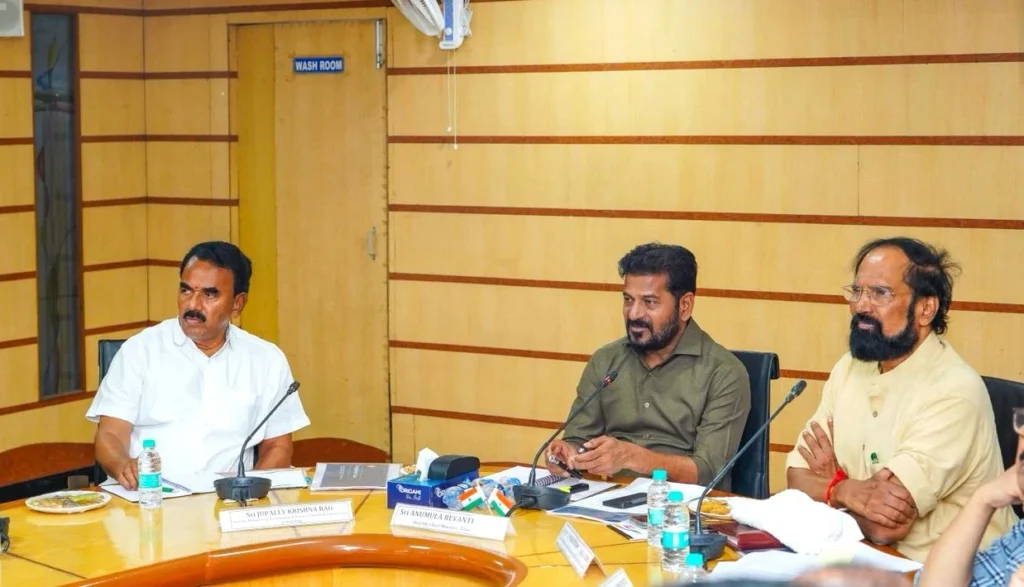 CM Revanth Reddy chairs high-level review at Jala Soudha on Tungabhadra water share, RDS dam safety, silt removal and Tungabhadra Board strengthening