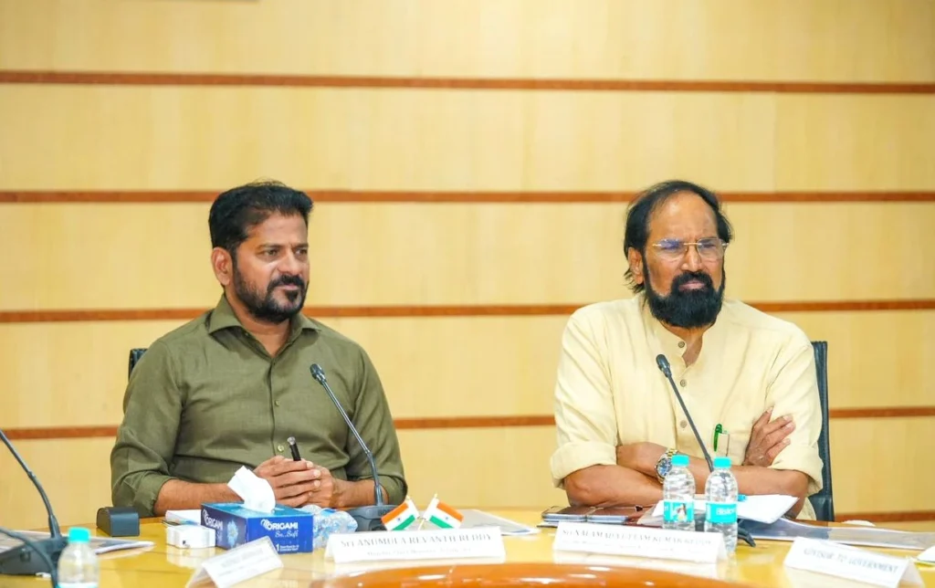 CM Revanth Reddy chairs high-level review at Jala Soudha on Tungabhadra water share, RDS dam safety, silt removal and Tungabhadra Board strengthening